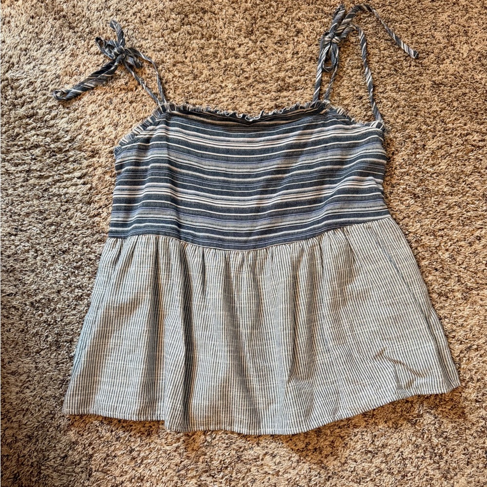 Striped Blue and White Women's Top